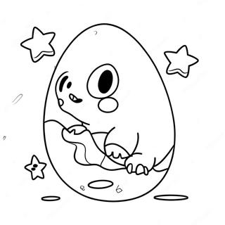 Skinnende Dinosauraeg Med Stjerner Farvelaegningssiden 58469-12807