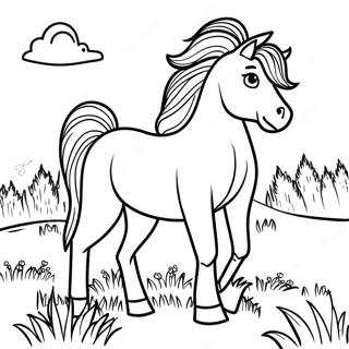 Staerk Hingst I Engen Farvelaegningsside 59299 13002