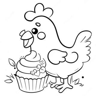 Chica Kylling Med Cupcake Farvelaegningsside 59408-13017