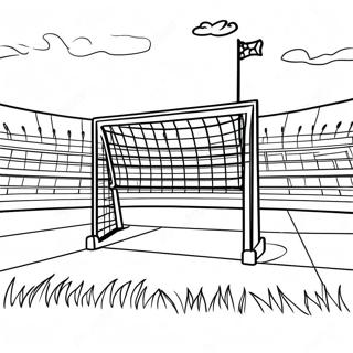 Fodboldbane Med Malstaenger Farvelaegningsside 59494-13038