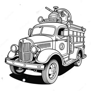 Farvelaegningsside Med Vintage Brandbil 59686 13087