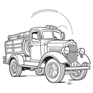 Farvelaegningsside Med Vintage Brandbil 59686 13088