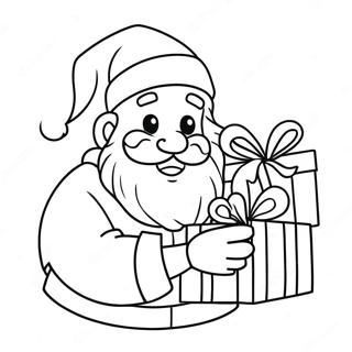 Glad Julemand Med Gaver Farvelaegningsside 59857 13122