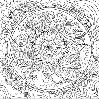 Farverig Dyremandala Farvelaegningsside 60495-13251
