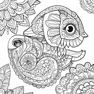 Fantastisk Dyremandala Farvelaegningsside 60499-13266