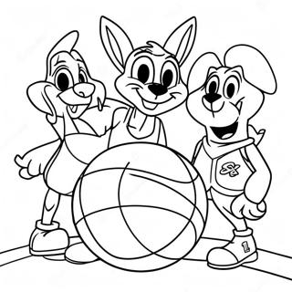 Space Jam Basketballspil Farvelaegningsside 61864-13606