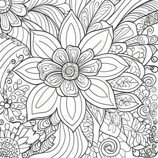 Fantastisk Zentangle Blomst Farvelaegningsside 61957-13650