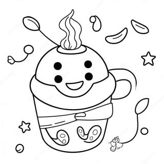 Sod Kaffekop Med Smilende Ansigt Farvelaegningsside 62411-13766