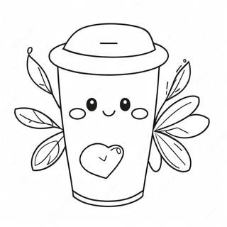 Sod Kaffekop Med Smilende Ansigt Farvelaegningsside 62411-13767