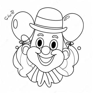 Farverig Klovn Med Balloner Farvelaegningsside 62605-13806
