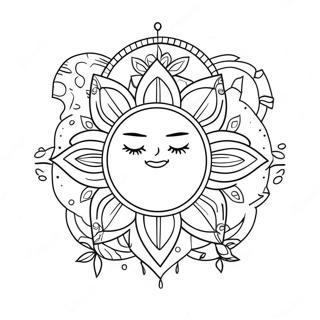 Boho Sol Og Mane Farvelaegningsside 62701 13863