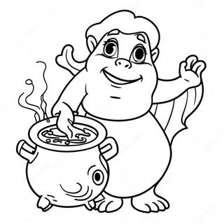 Ursula Med En Kedel Farvelaegningsside 63247-14019