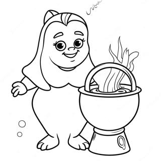 Ursula Med En Kedel Farvelaegningsside 63247-14020