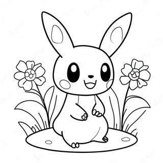 Sod Mimikyu Med Blomster Farvelaegningsside 64061 14209