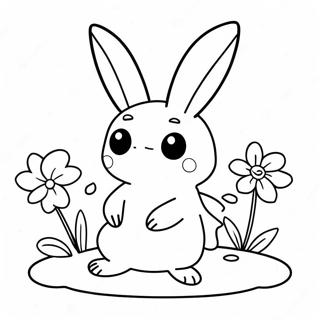 Sod Mimikyu Med Blomster Farvelaegningsside 64061 14210
