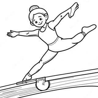 Gymnast Pa Balancebom Farvelaegningsside 64536-13635