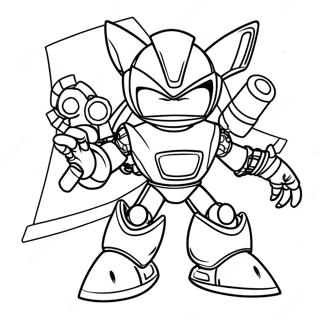 Metal Sonic Med Robotter Farvelægningsside Farvelægningsider