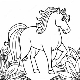 Elegant Hest Voksne Dyr Farvelaegningsside 65634 14363