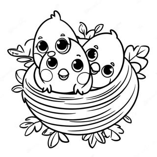 Glade Babyfugle I Rede Farvelaegningsside 656 1549