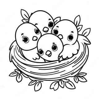 Glade Babyfugle I Rede Farvelaegningsside 656 1550