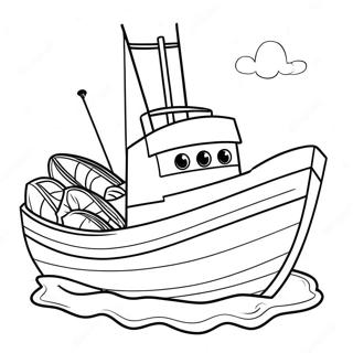 Fiskebad Med Fangst Farvelaegningsside 65814 14396