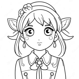 Anime Pige I Fantasi Outfit Farvelaegningsside 65910 14420