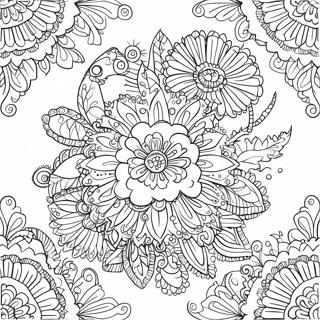 Intrikat Dodsdag Blomsterdesign Farvelaegningsside 65996-14433