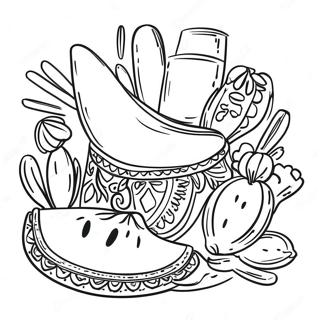 Farverig Mexicansk Fiesta Farvelaegningsside 66720 14591