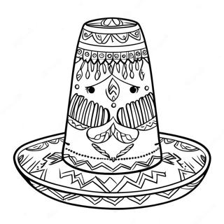 Traditionel Mexicansk Hat Farvelaegningsside 66721 14596