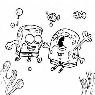 Spongebob Og Patrick Under Vandet Farvelaegningsside 68593 15013