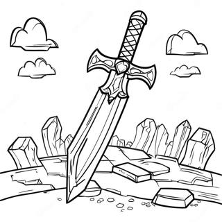 Jern Svaerd Minecraft Farvelaegningsside 70688-15477