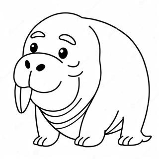 Charmerende Hvalros Farvelaegningsside 70946-15542