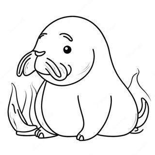 Charmerende Hvalros Farvelaegningsside 70946-15543