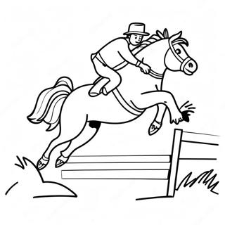 Bronco Hopper Over Et Hegn Farvelaegningsside 71033-15554