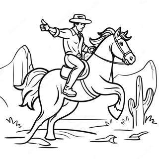 Bronco Med En Cowboy Rytter Farvelaegningsside 71035-15562