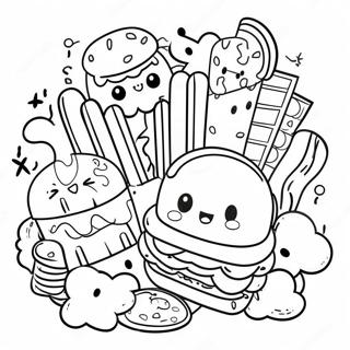 Kawaii Junk Food Farvelaegningsside 72006-15847