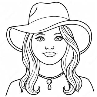 Charmerende Pige Med Hat Farvelaegningsside 72084 15913