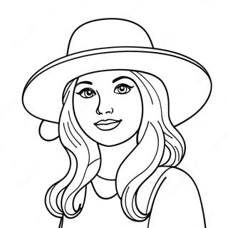 Charmerende Pige Med Hat Farvelaegningsside 72084 15914