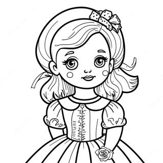 Vintage Dukke I Kjole Farvelaegningsside 72263-16055