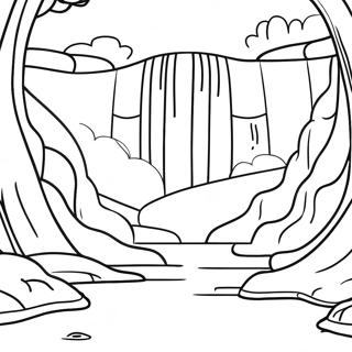 Majestaetisk Vandfald Farvelaegningsside 72726 16420