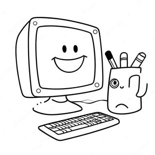 Sod Computer Med Smilende Ansigt Farvelaegningsside 72776-16450
