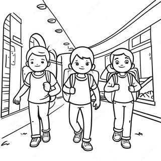 Eventyrlige Studerende I Skolen Farvelaegningsside 72804-16477