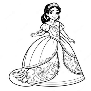 Elena Fra Avalor I Kongelig Kjole Farvelaegningsside 72828-16490