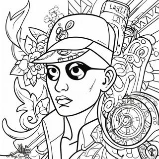 Seje Gangsta Tattoo Design Farvelaegningsside 72932-16570