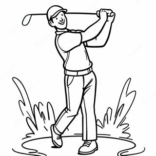 Glad Golfspiller Svinger Klub Farvelaegningsside 73163-16756