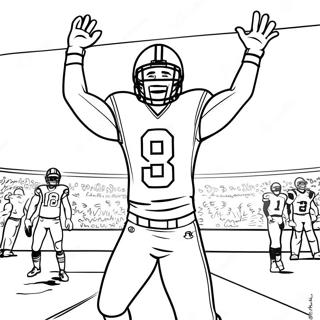 Bred Modtager Fejrer Et Touchdown Farvelaegningssiden 73909-17338