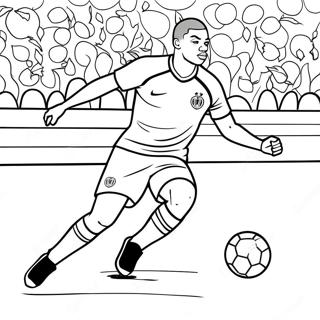 Mbappe Dribler Bolden Farvelaegningssiden 73984-17389