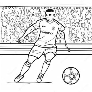 Mbappe Dribler Bolden Farvelaegningssiden 73984-17390