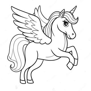 Elegant Pegasus I En Solnedgang Farvelaegningsside 74114 17497