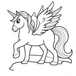 Elegant Pegasus I En Solnedgang Farvelaegningsside 74114 17499